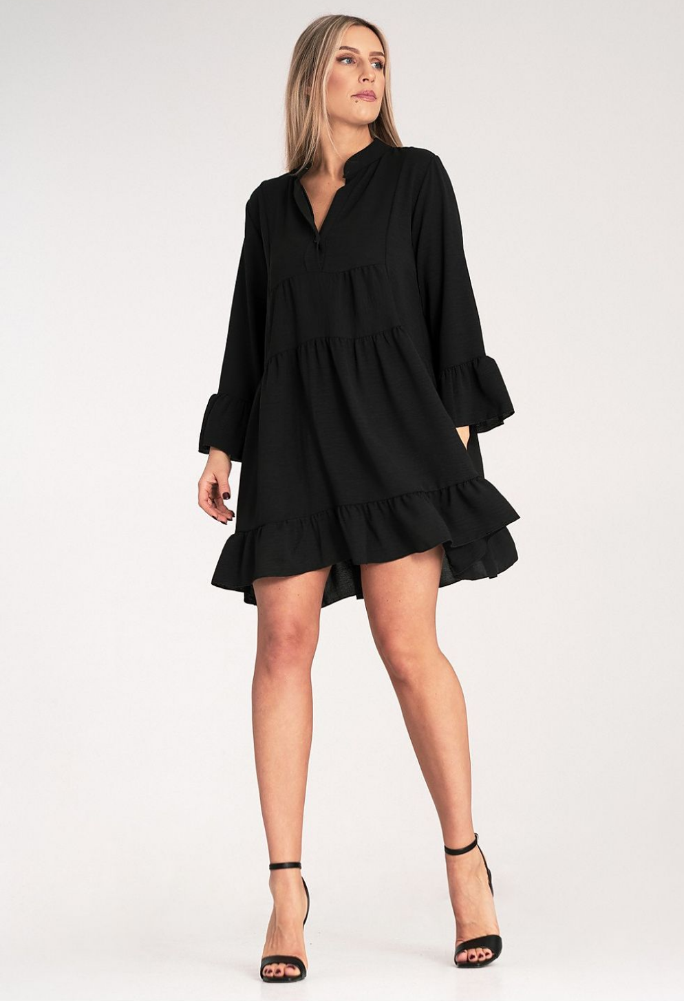 Midi jurk summer breeze zwart
