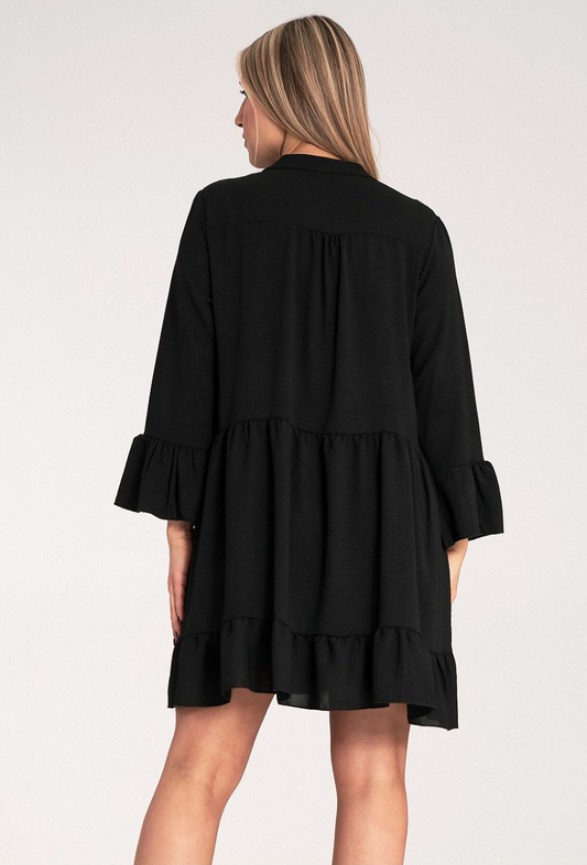 Midi jurk summer breeze zwart