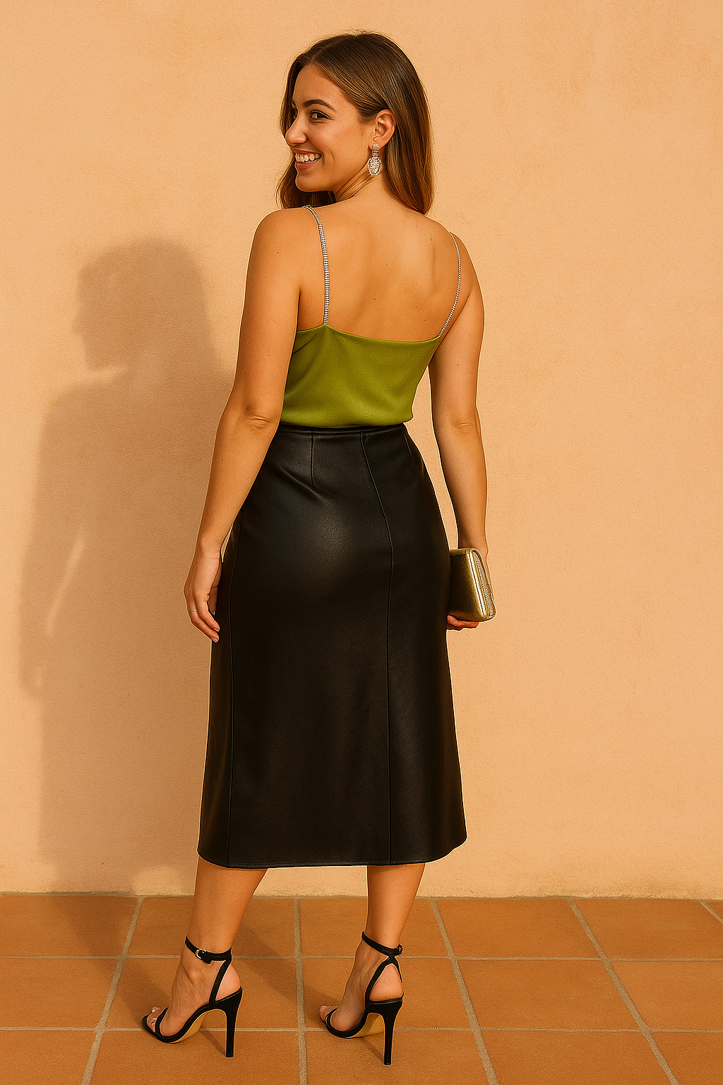 Satin Top – Lime Sparkle
