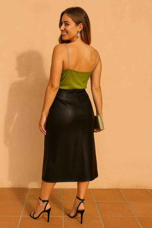 Satin Top – Lime Sparkle