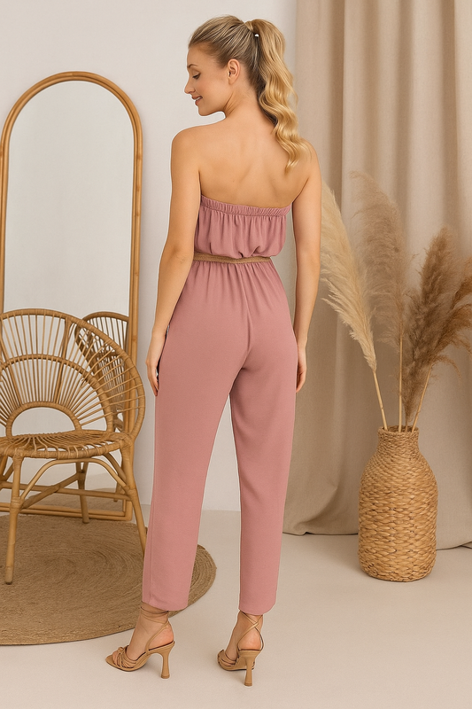 Zomerse Strapless Jumpsuit – Dusty Pink