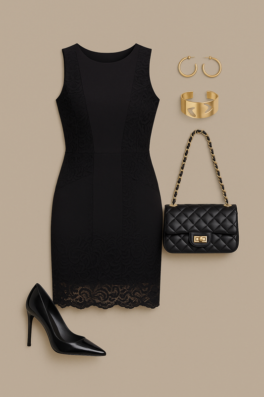 Midnight Muse Lace Dress black