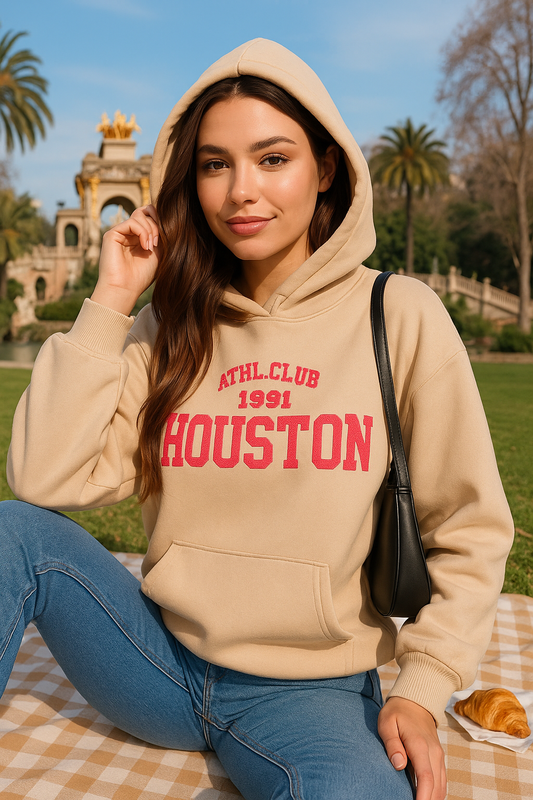 Oversized Beige Hoodie – Houston College Club