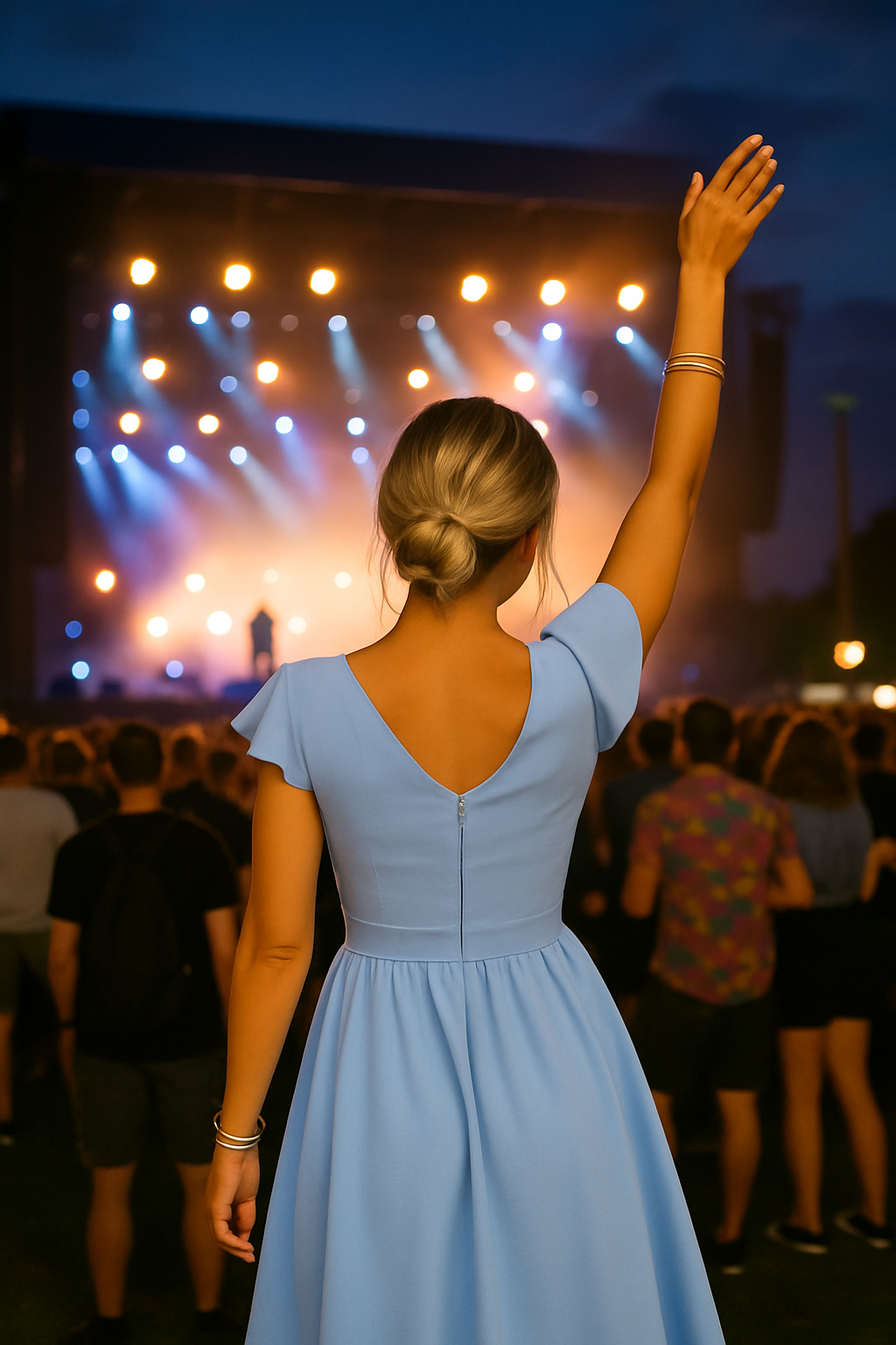 ☀️ Sky Vibes Dress – Light Blue Festival Favourite 💃