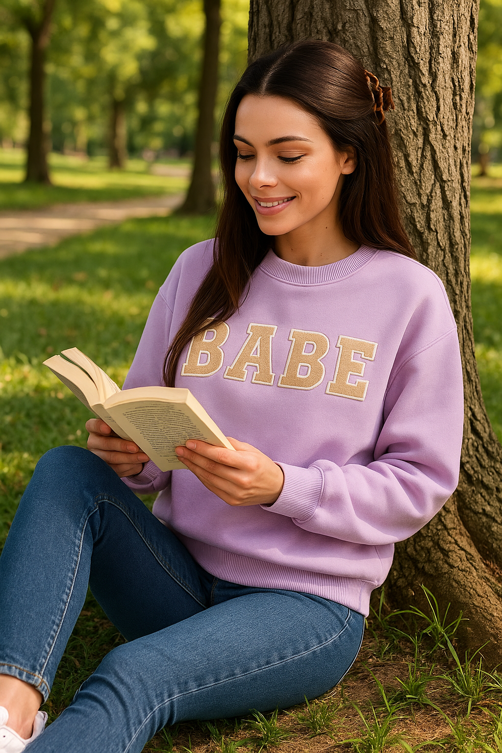 BABE Varsity Sweater – Lila Dream